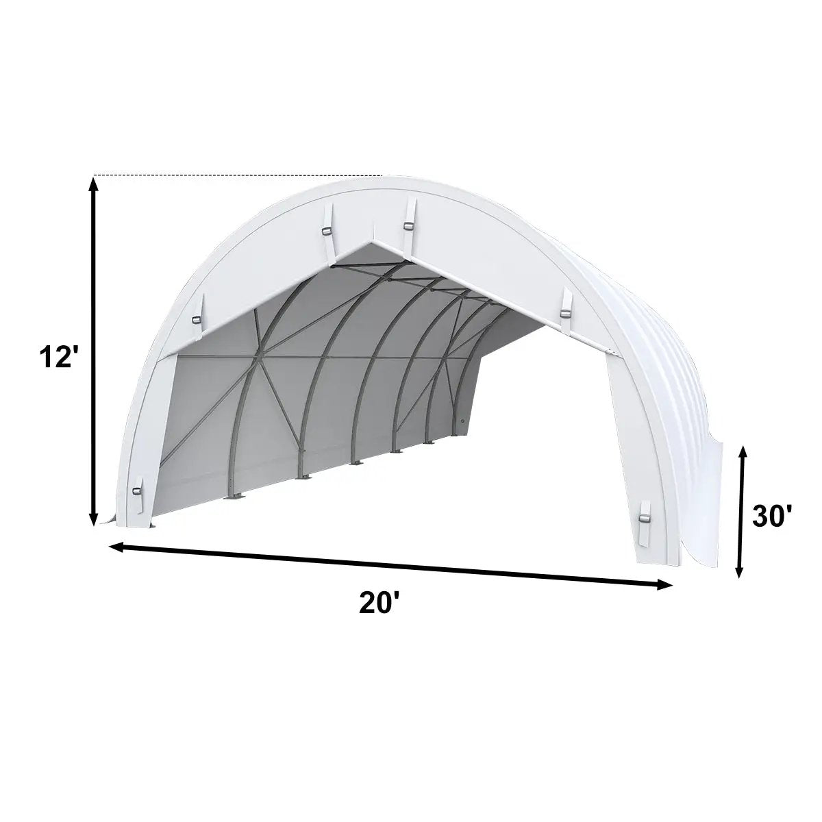 W20'xL30'xH12' Single Truss Storage Shelter, Reinforced Series by Chery Industrial