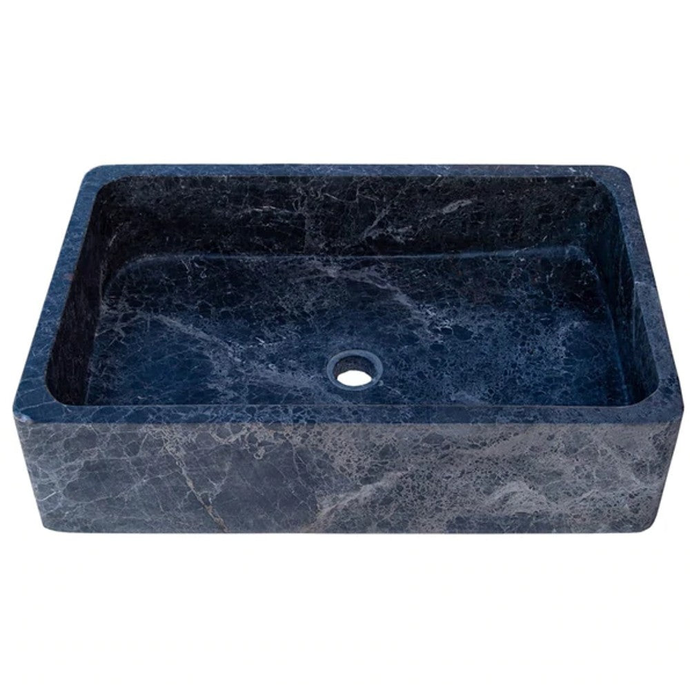 Natural Stone Sirius Black Marble Farmhouse Sink Polished (W)16" (L)24" (H)6" by GobekDesign