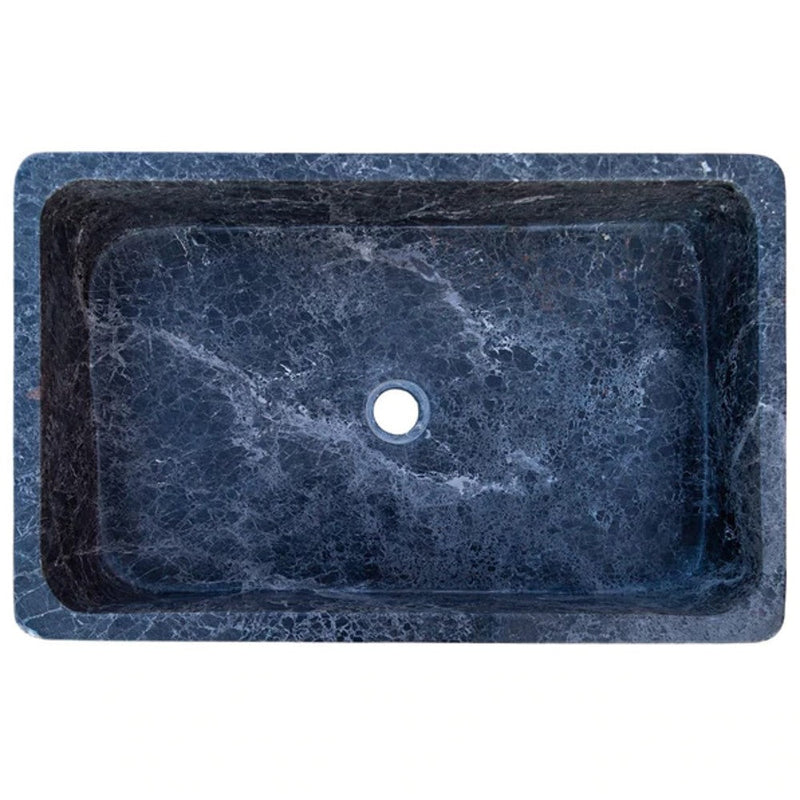 Natural Stone Sirius Black Marble Farmhouse Sink Polished (W)16" (L)24" (H)6" by GobekDesign