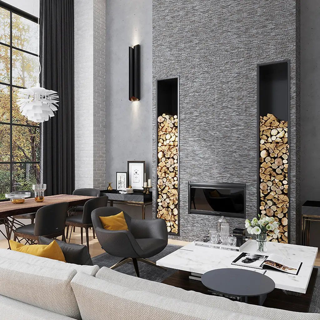 Black 24x48 Textured Porcelain Large Format Tile (2 pack, 15.29 sq ft/case) by Apollo Tile