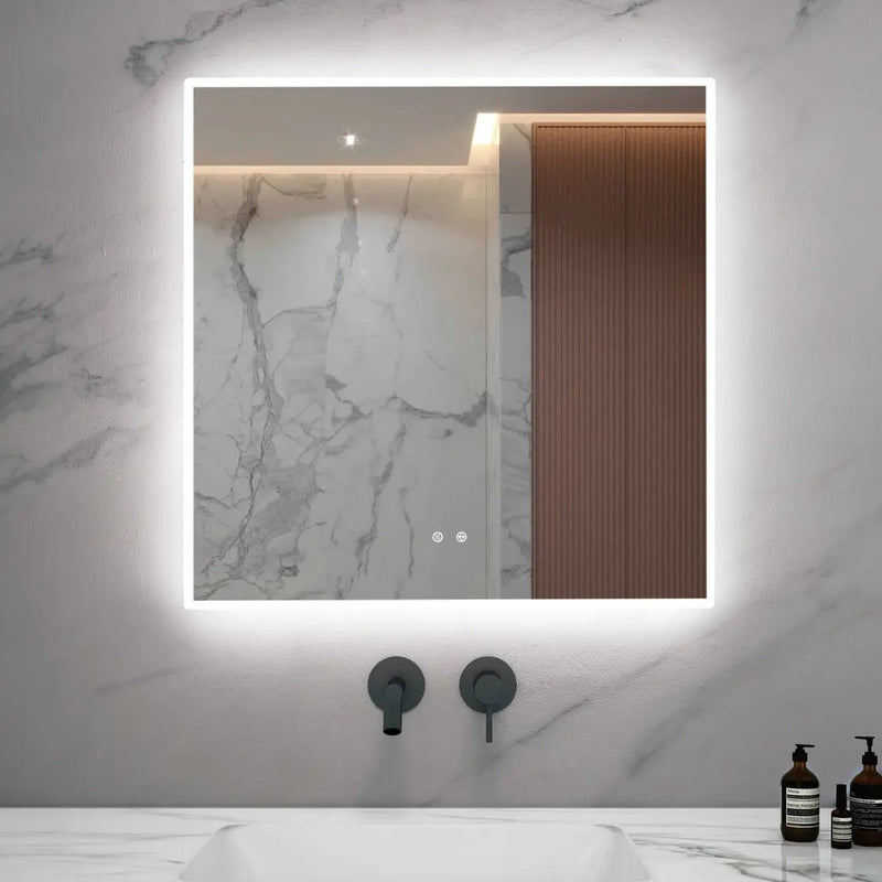 Zeek 36"x36" Backlit LED Square Bathroom Wall Mirror MA3636 by ZEEK