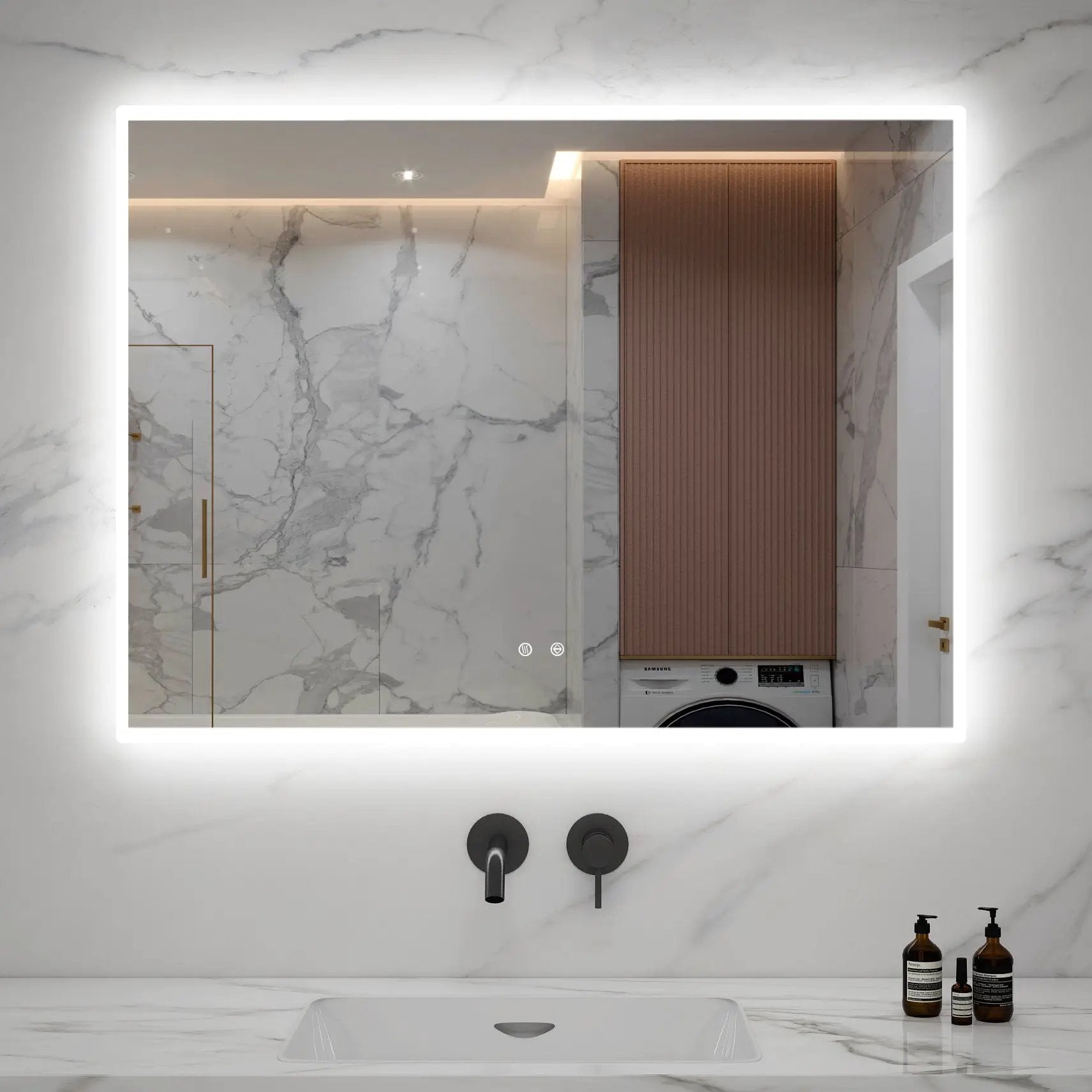 Zeek 48"x36" Backlit LED Rectangular Bathroom Wall Mirror MA4836 by ZEEK