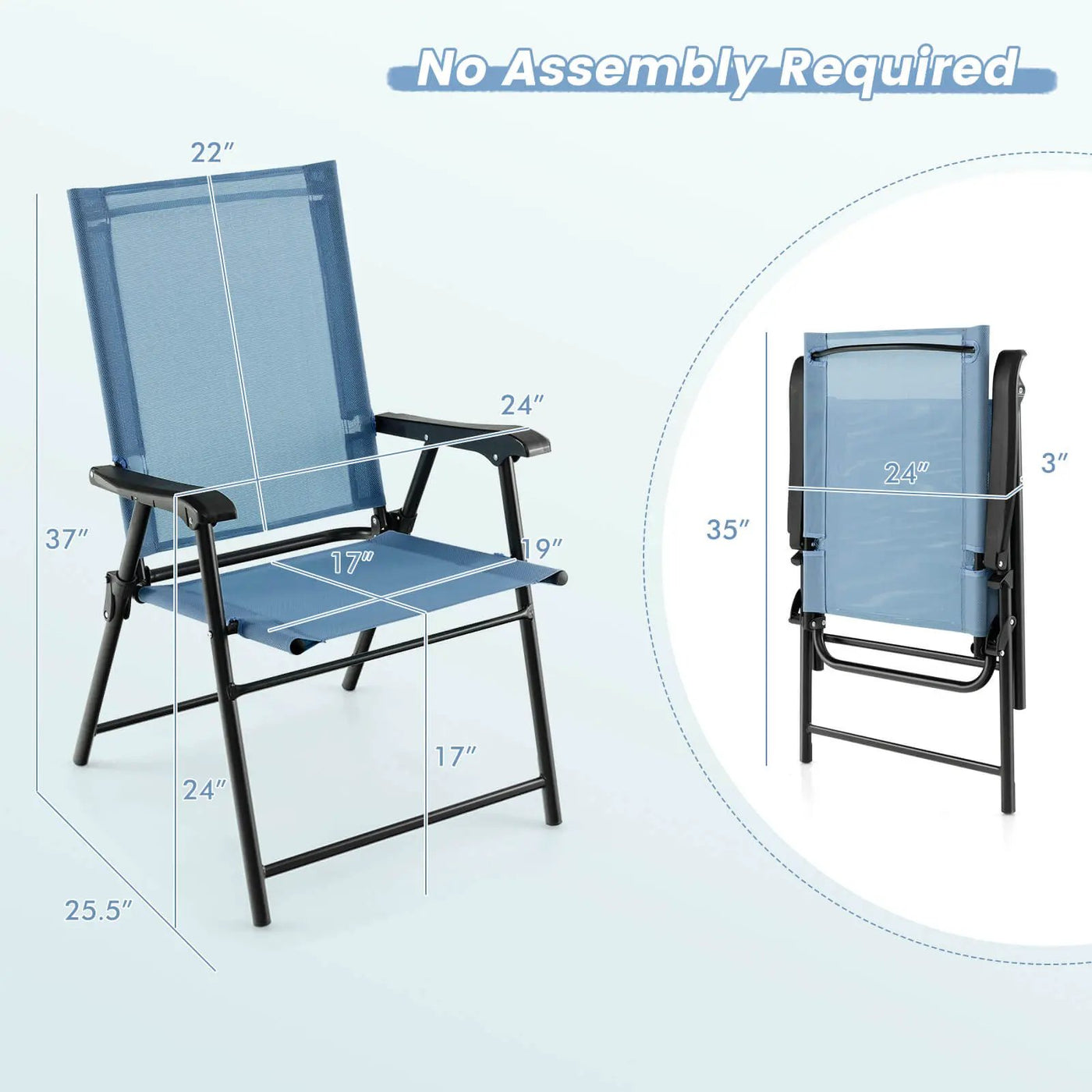 2 Set of Patio Dining Chair with Armrests and Metal Frame by DirectDeals