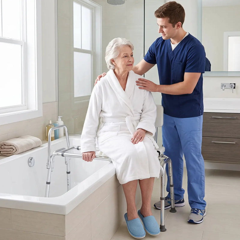 Sliding Transfer Bench with Adjustable Height for Bathtub by DirectDeals