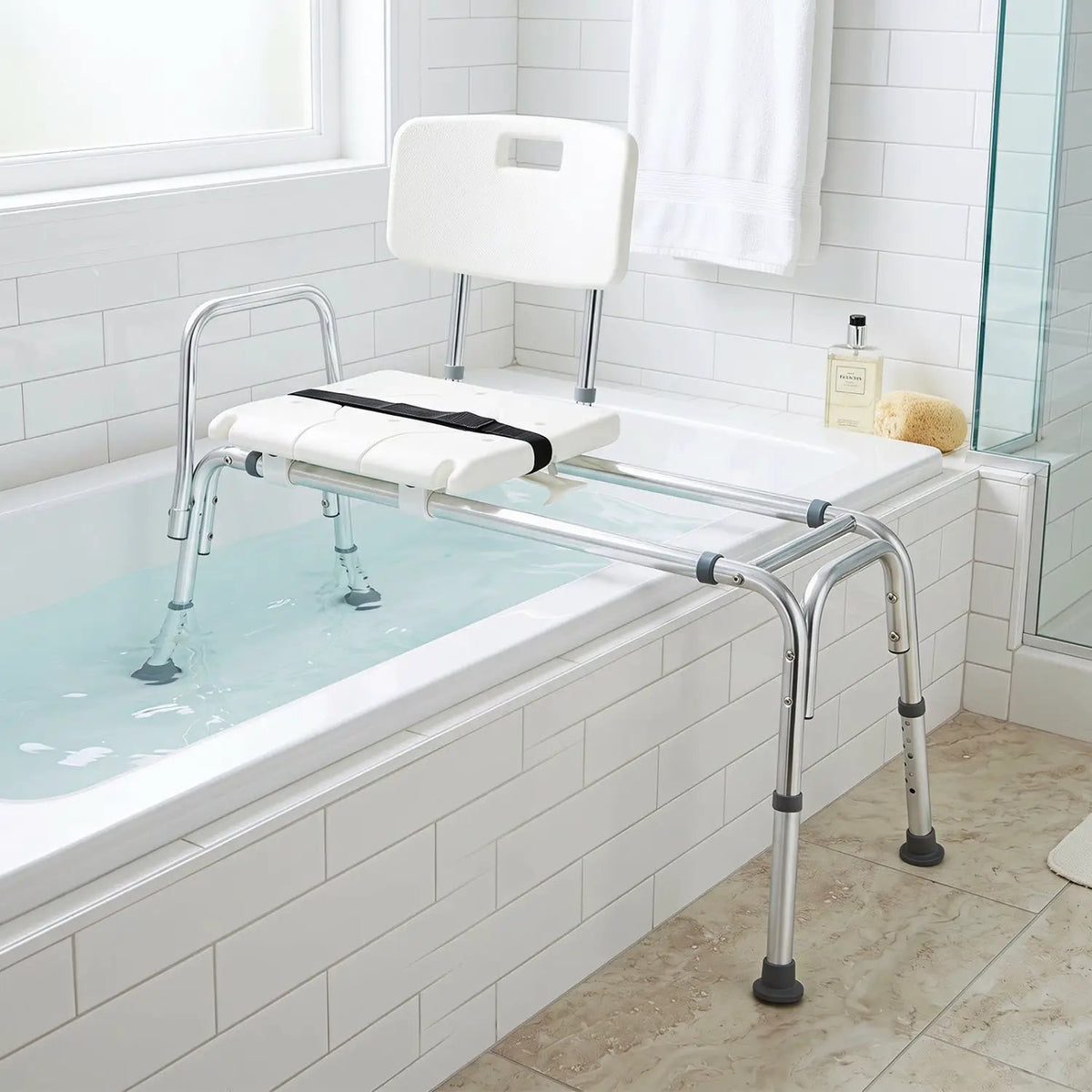 Sliding Transfer Bench with Adjustable Height for Bathtub by DirectDeals