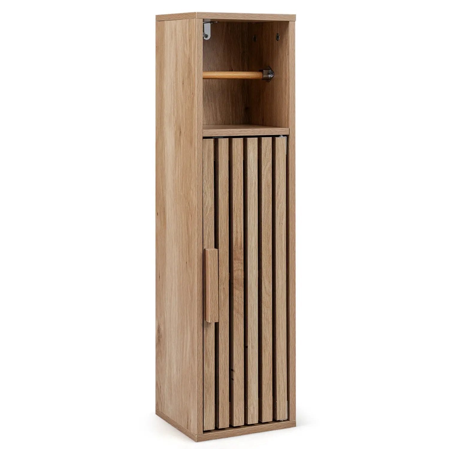 Slim Bathroom Cabinets Freestanding Toilet Paper Holder Stand with Door by DirectDeals