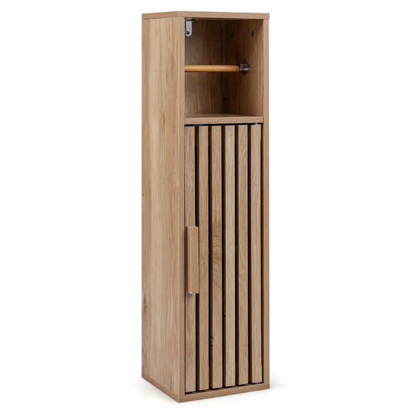 Slim Bathroom Cabinets Freestanding Toilet Paper Holder Stand with Door by DirectDeals