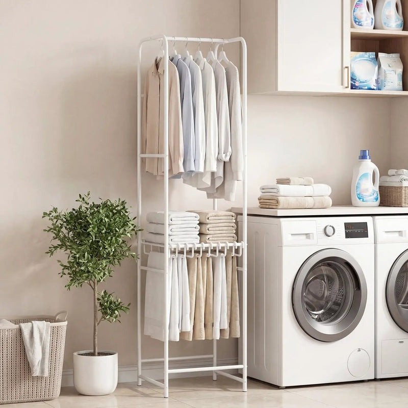 Slim Coat Rack Freestanding Garment Organizer with 8 Hanging Rods by DirectDeals