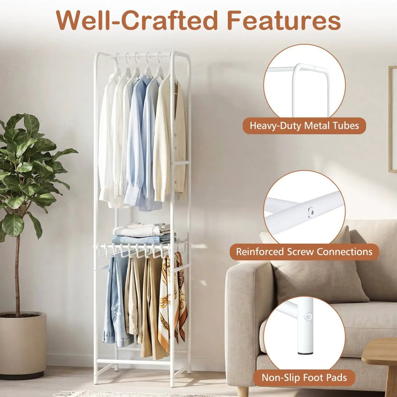 Slim Coat Rack Freestanding Garment Organizer with 8 Hanging Rods by DirectDeals