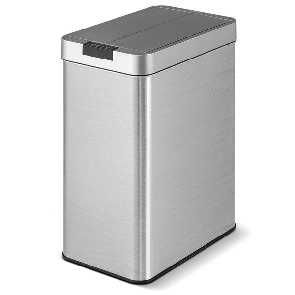 13.2 Gal Slim Kitchen Trash Can with Wing Lids and Stainless Steel Frame, photo 2 of 8