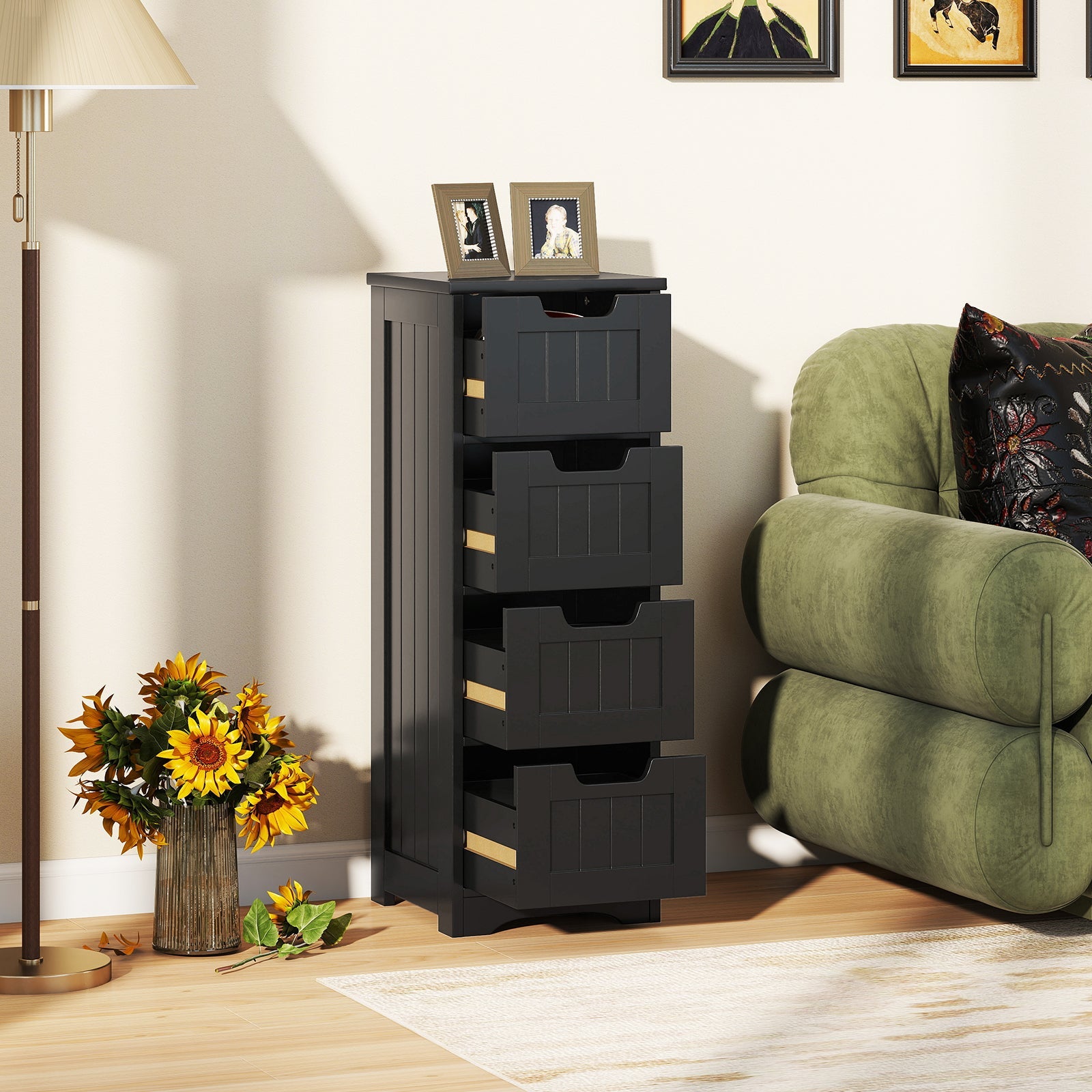 Free-Standing Side Storage Organizer with 4 Drawers by DirectDeals