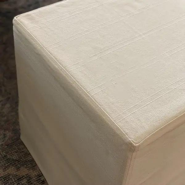 Deluxe Slipcover Upholstered Ottoman by Decor Steals