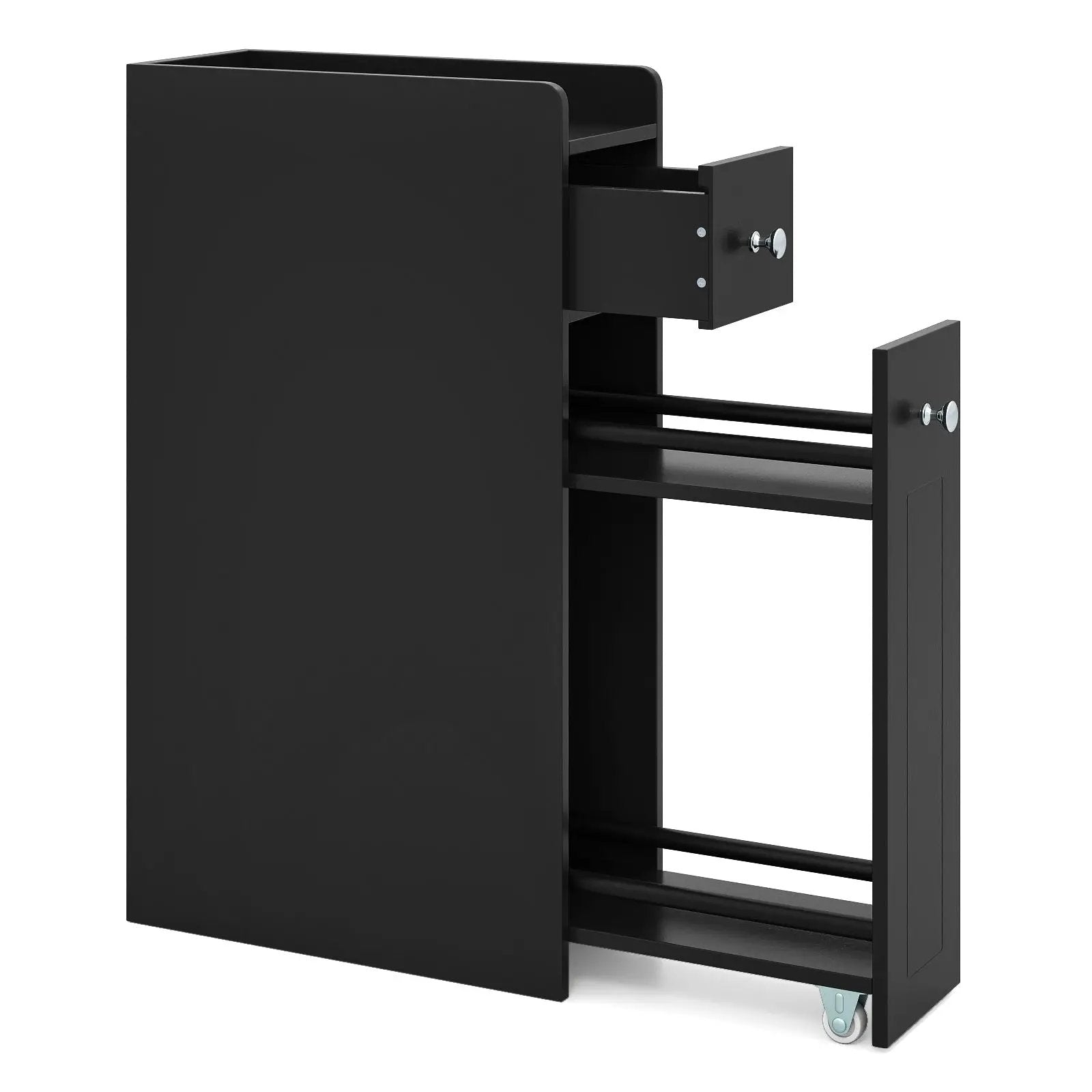 Small Bathroom Storage Cabinet 4-Tier with Slide Out Drawers on Casters by DirectDeals