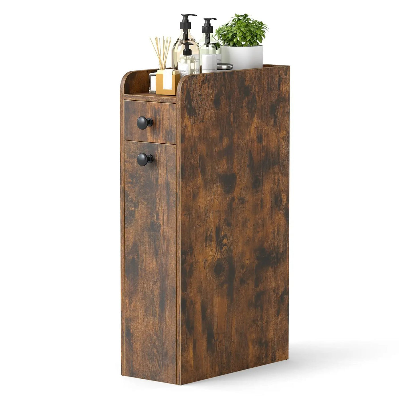 Small Bathroom Storage Cabinet 4-Tier with Slide Out Drawers on Casters by DirectDeals