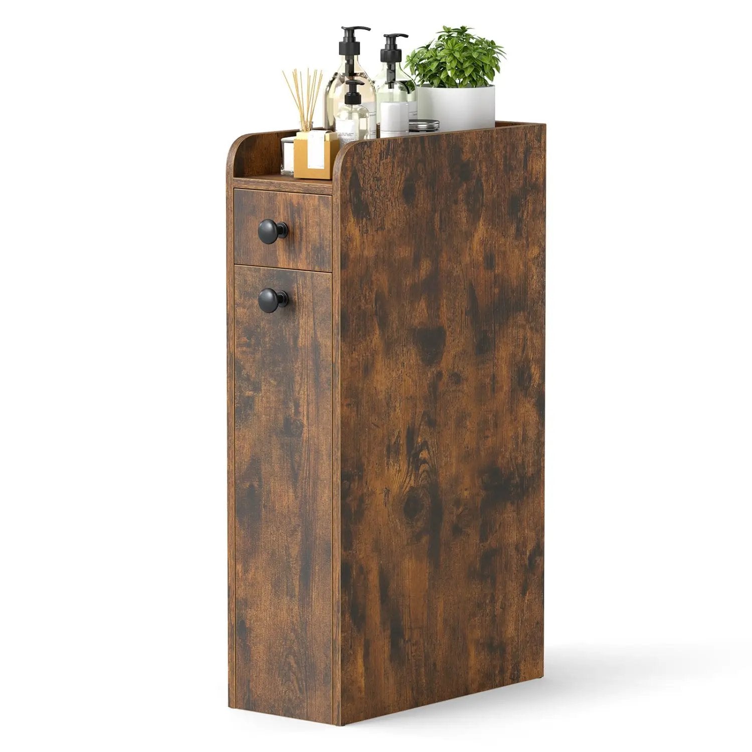 Small Bathroom Storage Cabinet 4-Tier with Slide Out Drawers on Casters by DirectDeals