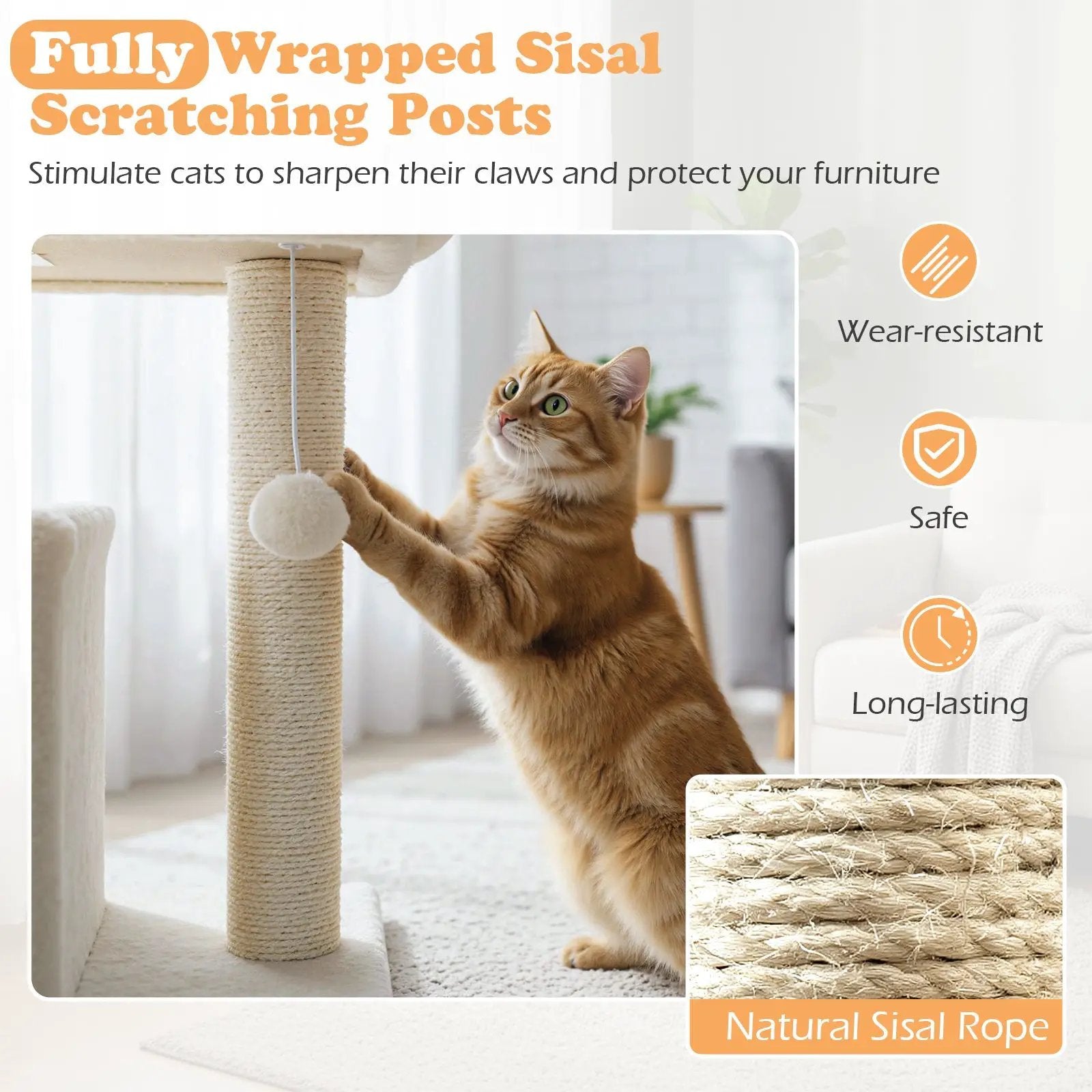 Small Cat Tree with Large Padded Plush Perch for Indoor Cats by DirectDeals
