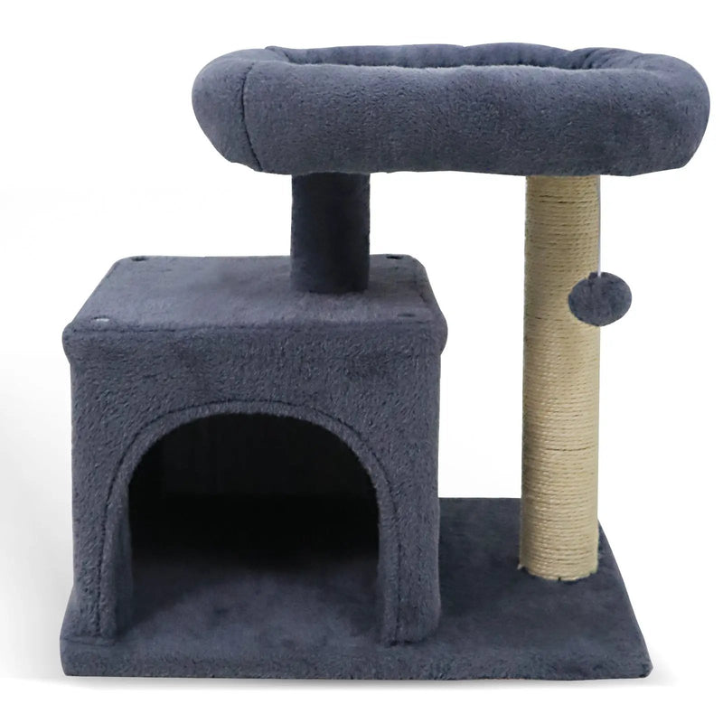 Small Cat Tree with Large Padded Plush Perch for Indoor Cats by DirectDeals