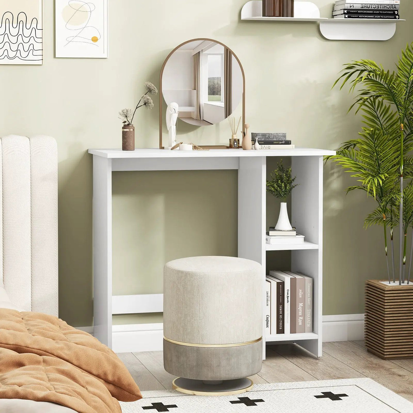 Small Computer Desk with Storage and Adjustable Shelf by DirectDeals