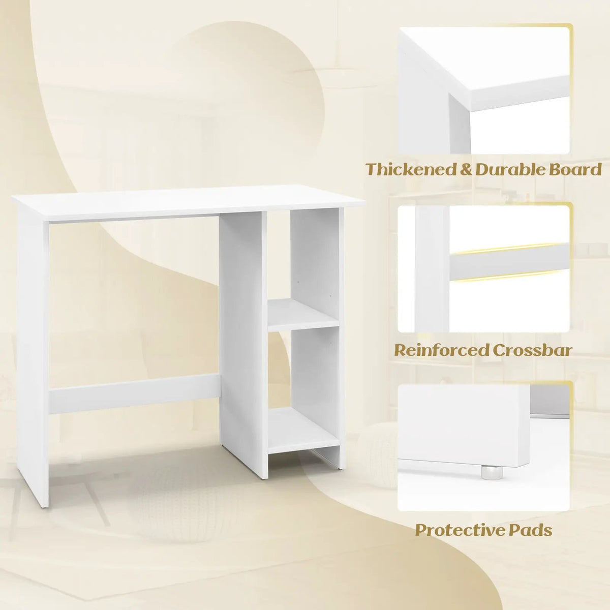 Small Computer Desk with Storage and Adjustable Shelf by DirectDeals