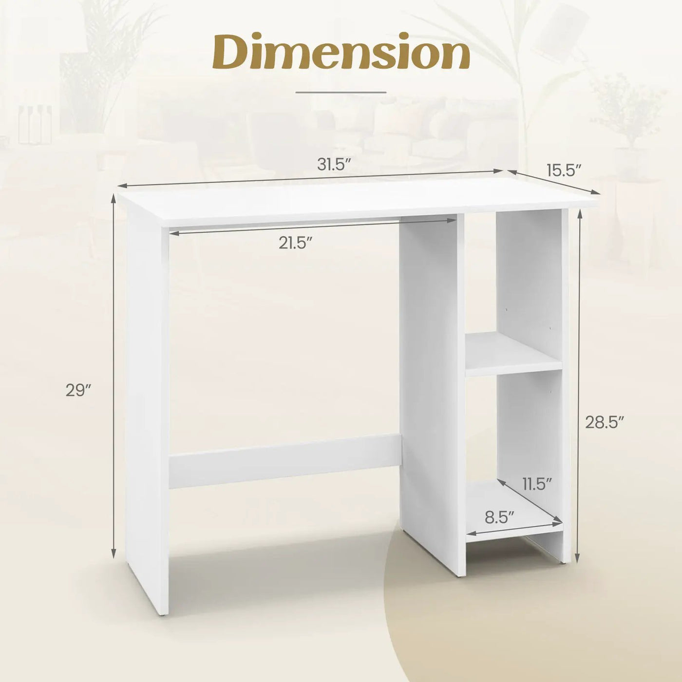 Small Computer Desk with Storage and Adjustable Shelf by DirectDeals