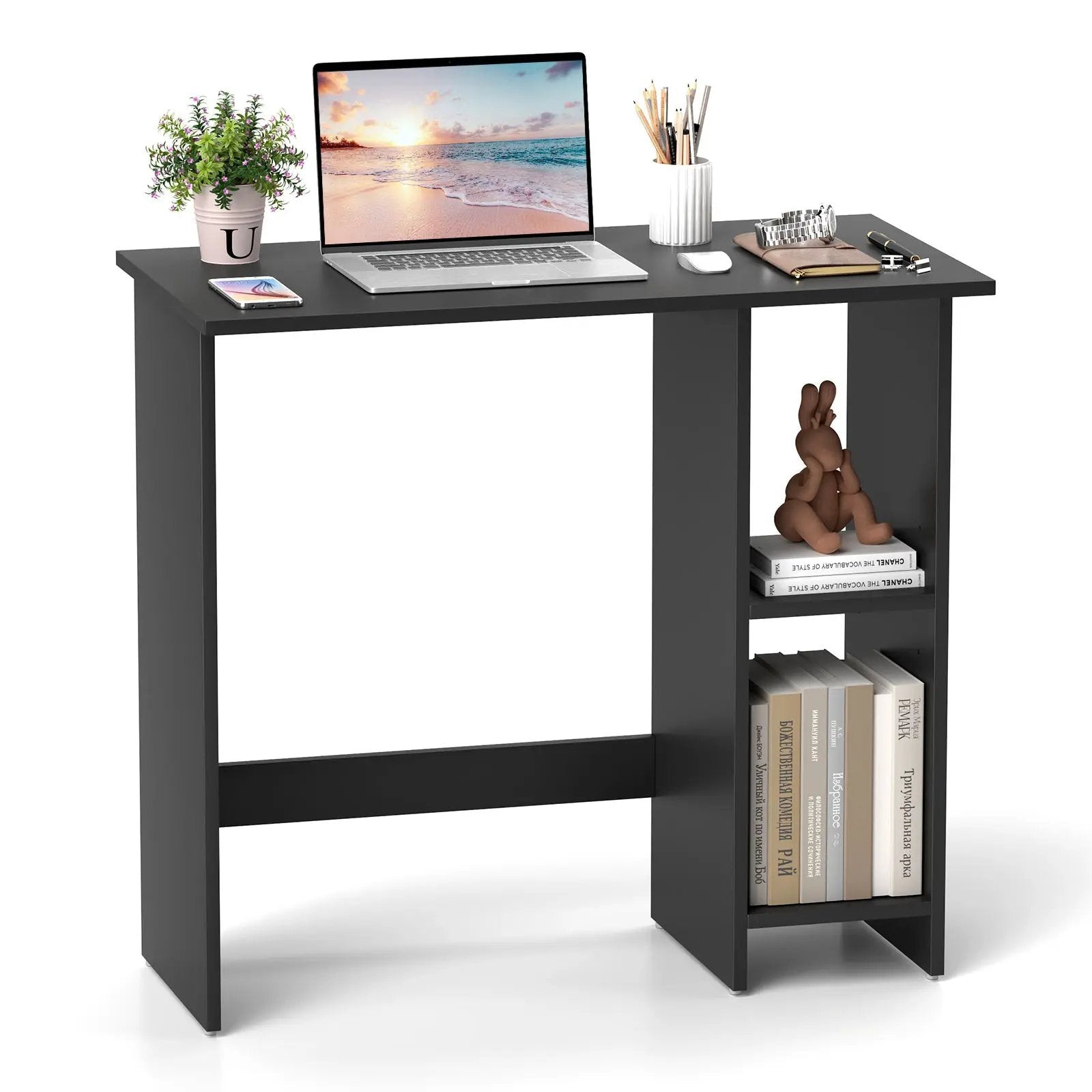 Small Computer Desk with Storage and Adjustable Shelf by DirectDeals