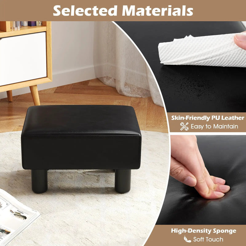Small PU Leather Rectangular Seat Ottoman Footstool by DirectDeals