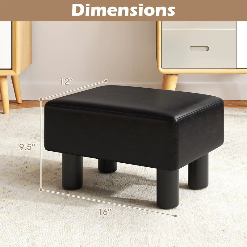 Small PU Leather Rectangular Seat Ottoman Footstool by DirectDeals