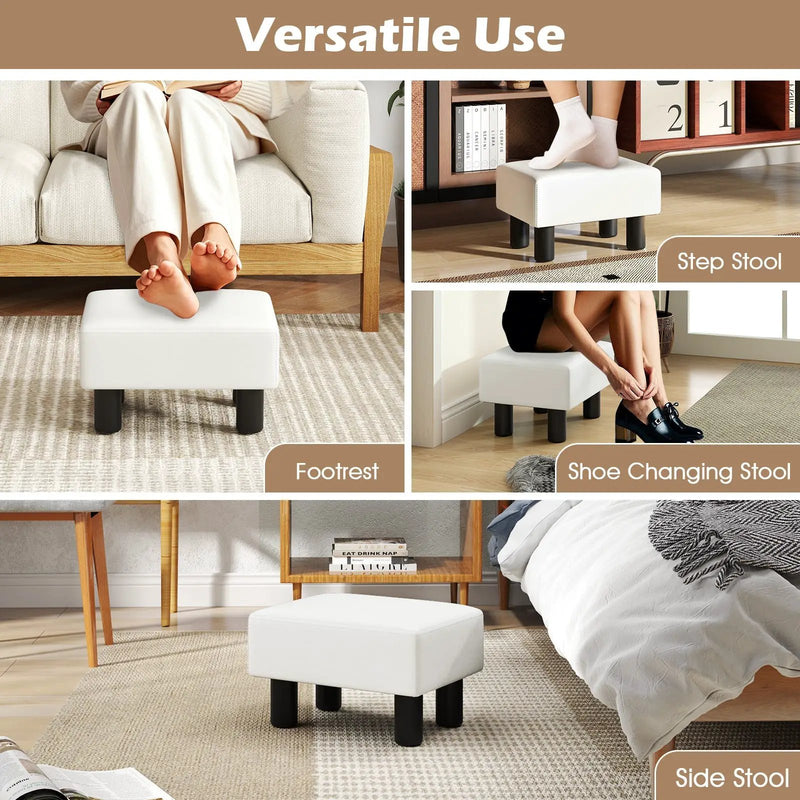 Small PU Leather Rectangular Seat Ottoman Footstool by DirectDeals