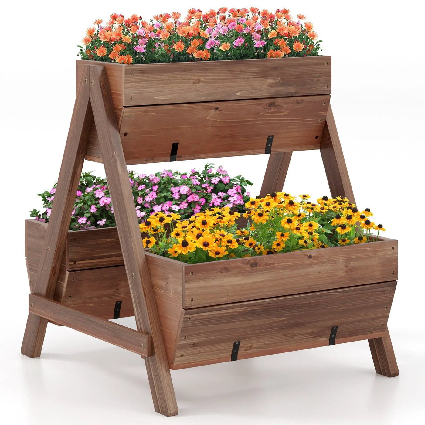 Vertical Raised Garden bed with 3 Wooden Planter Boxes by DirectDeals