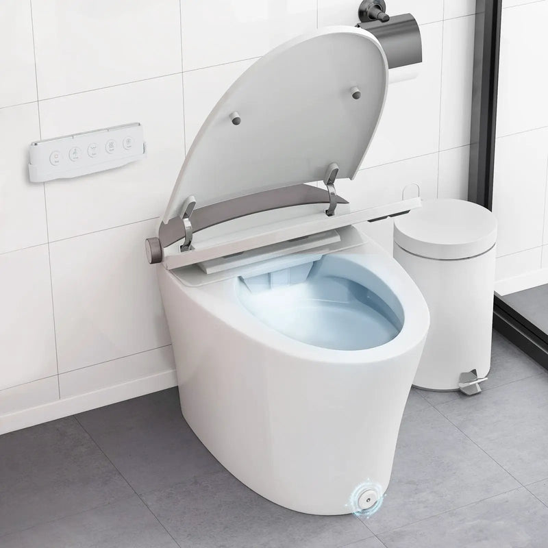 One-Piece Smart 1.16 GPF Elongated Bidet Toilet Seat with Night Light-White by DirectDeals