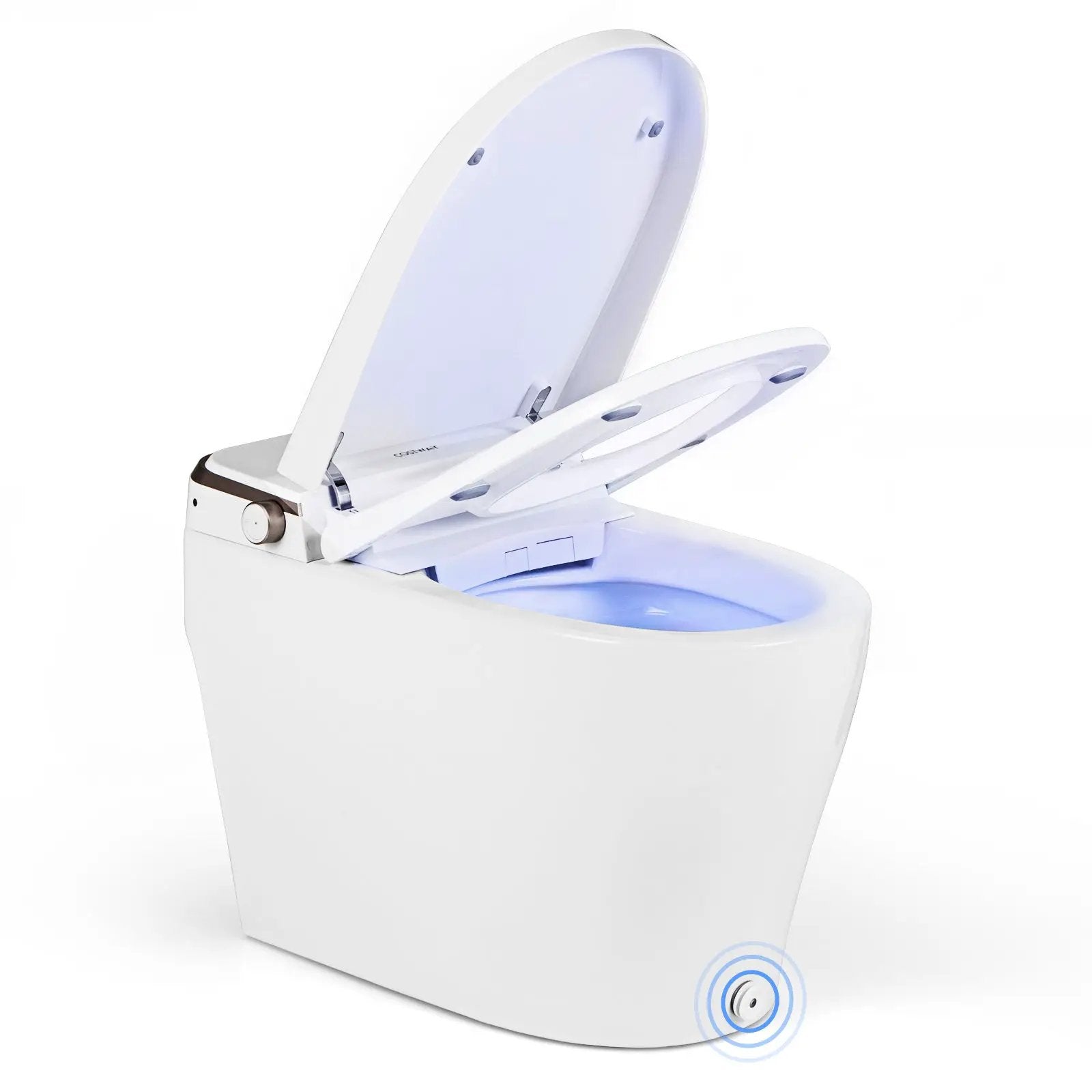 Elongated Smart Bidet Toilet Heated Seat Sensor Auto-White by DirectDeals