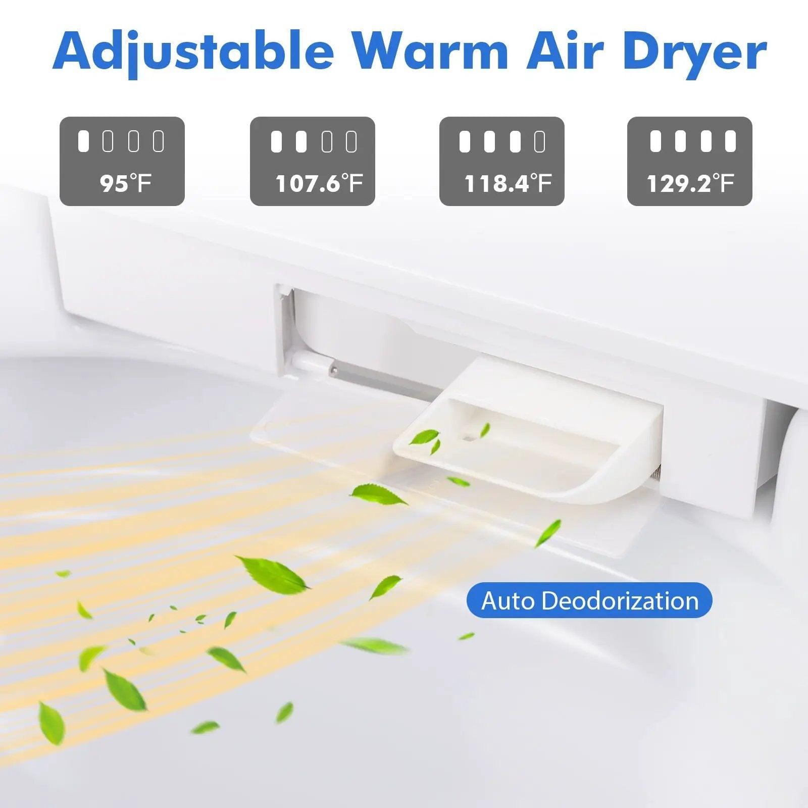 One-Piece Elongated Smart Toilet Bidet 1.28 GPF Dual-flush by DirectDeals