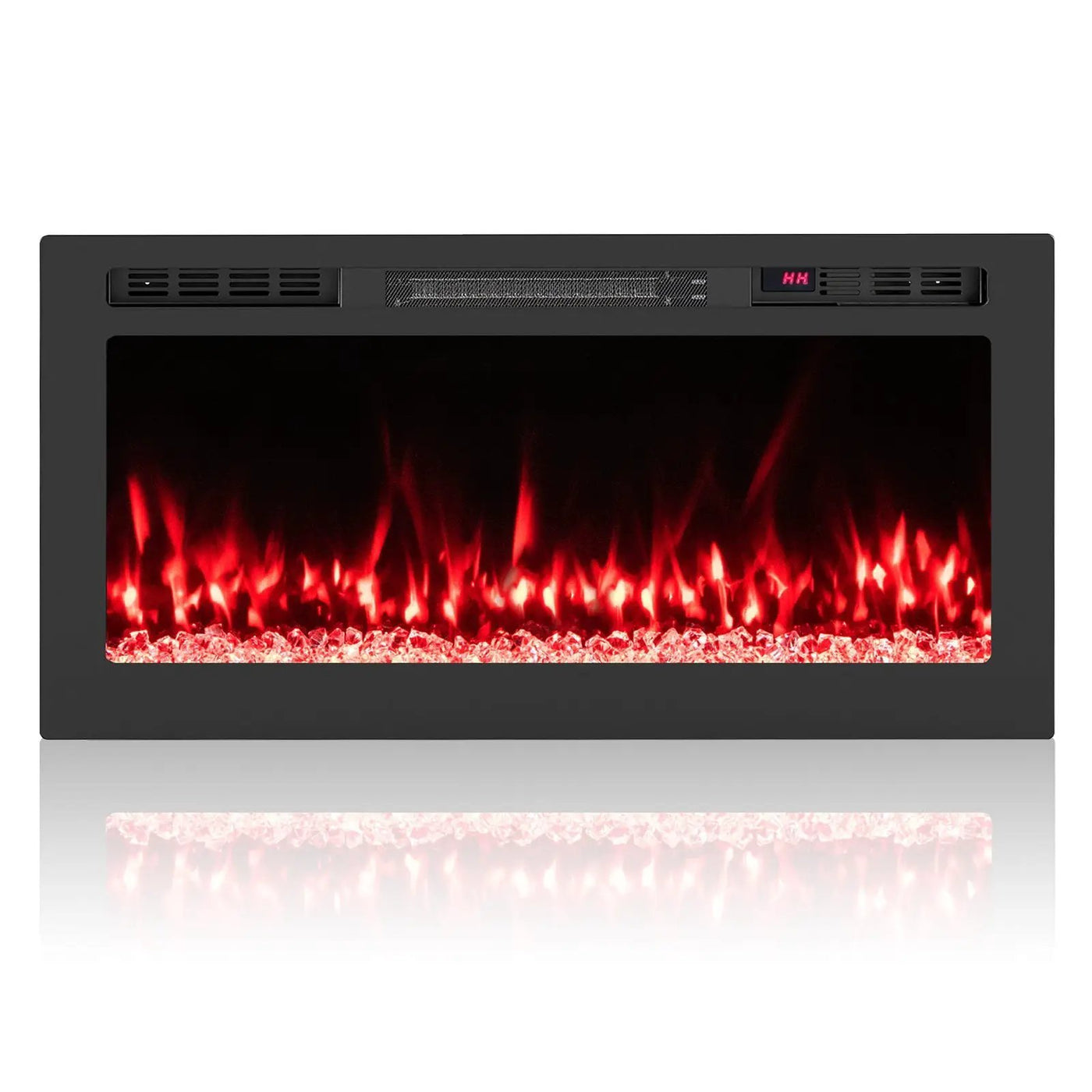 Smart WiFi Electric Fireplace Wall Mounted & Recessed 750W/1500W Heater by DirectDeals