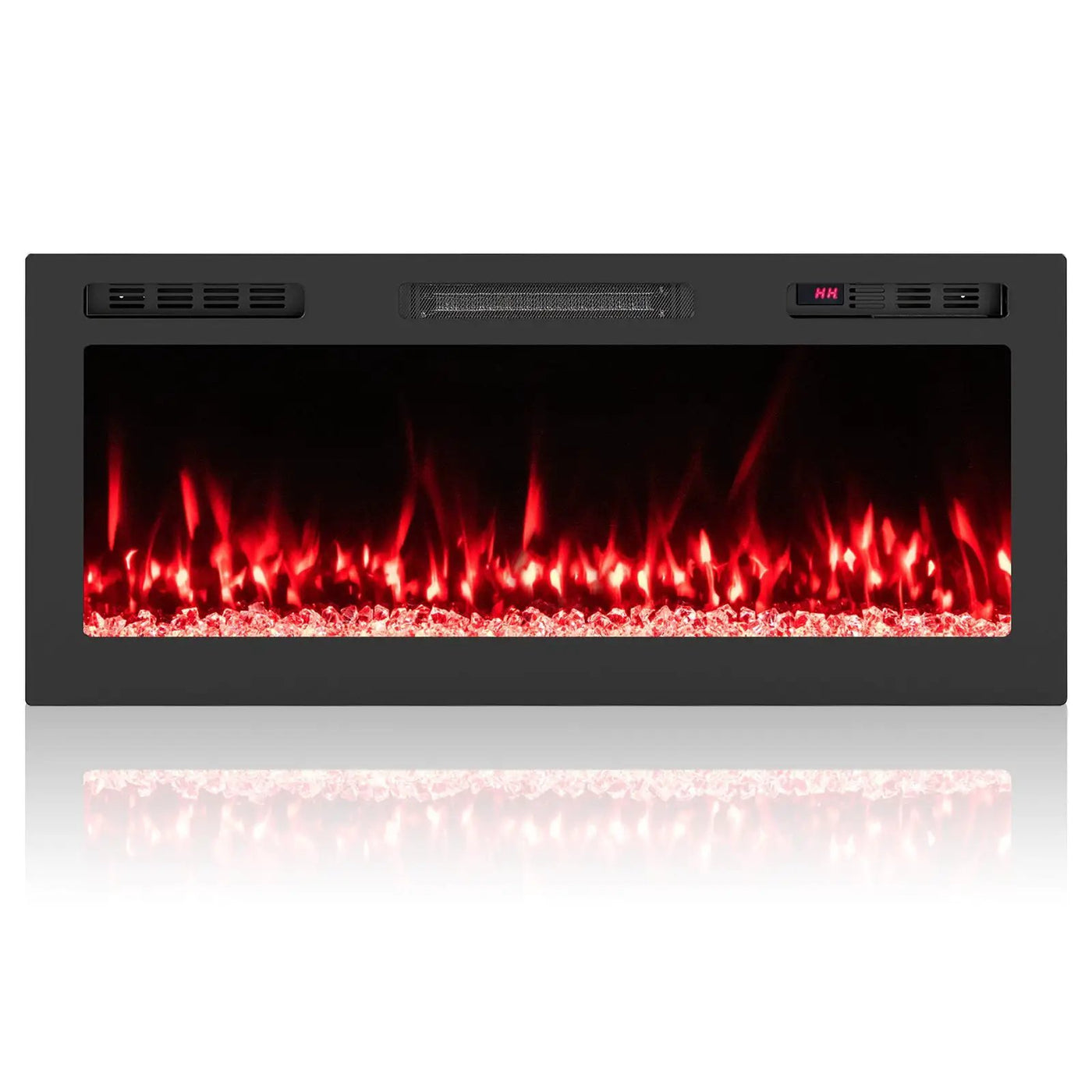 Smart WiFi Electric Fireplace Wall Mounted & Recessed 750W/1500W Heater by DirectDeals