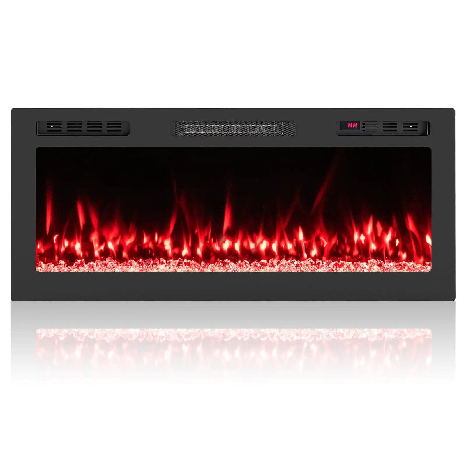 Smart WiFi Electric Fireplace Wall Mounted & Recessed 750W/1500W Heater by DirectDeals