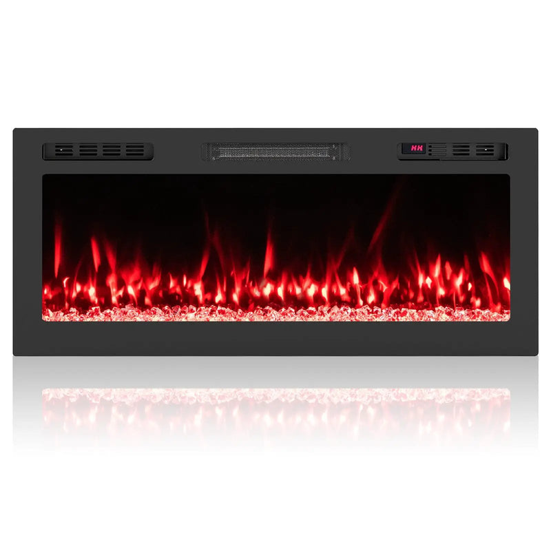 Smart WiFi Electric Fireplace Wall Mounted & Recessed 750W/1500W Heater by DirectDeals