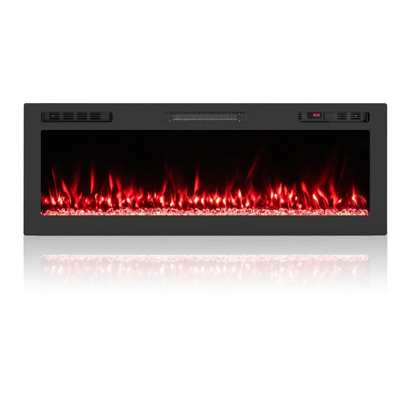 Smart WiFi Electric Fireplace Wall Mounted & Recessed 750W/1500W Heater by DirectDeals