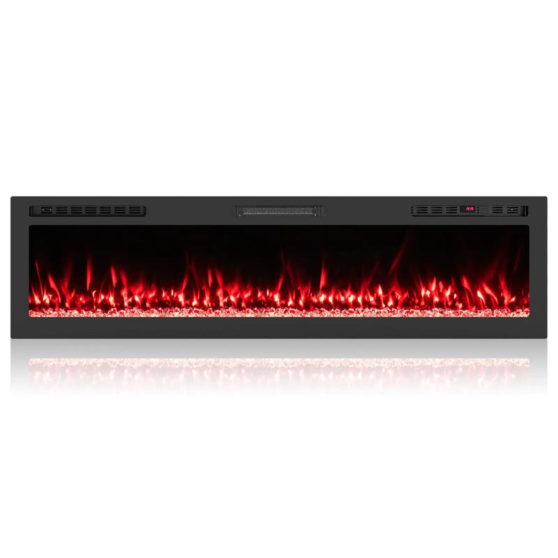 Smart WiFi Electric Fireplace Wall Mounted & Recessed 750W/1500W Heater by DirectDeals