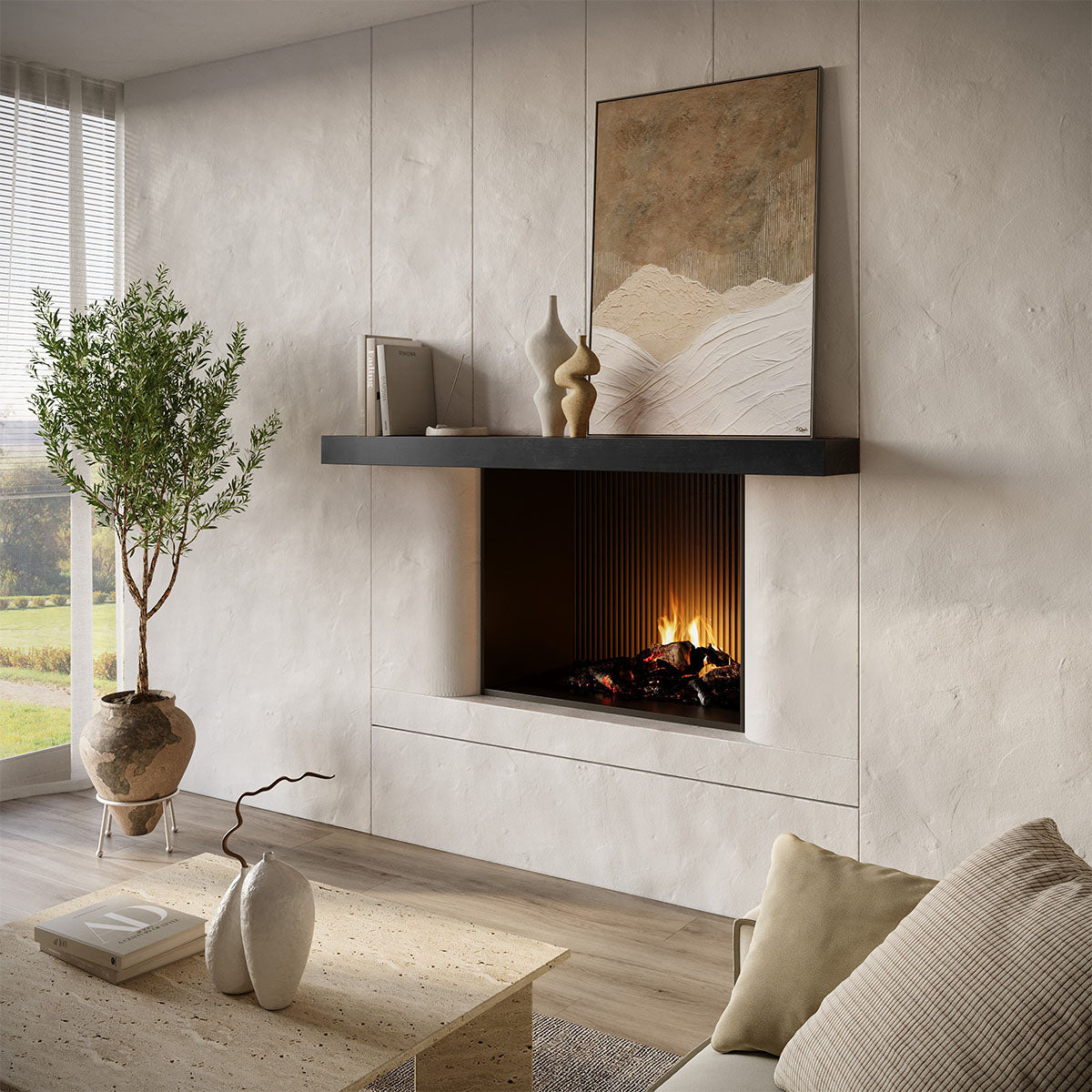 Smooth Solid Floating Timber Fireplace Mantel Shelf by Dogberrycollections