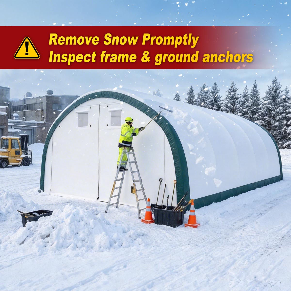 W20'xL30'xH12' Single Truss Storage Shelter, Reinforced Series by Chery Industrial