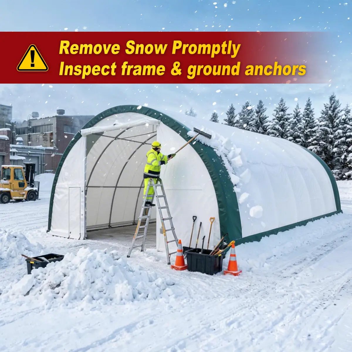 W40'xL80'xH20' Single Truss Arch Storage Shelter by Chery Industrial