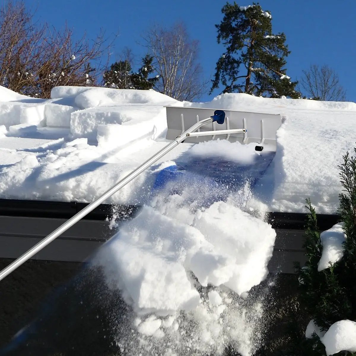 5-20 Feet Extendable Aluminum Snow Roof Rake with Wheels Handle by DirectDeals