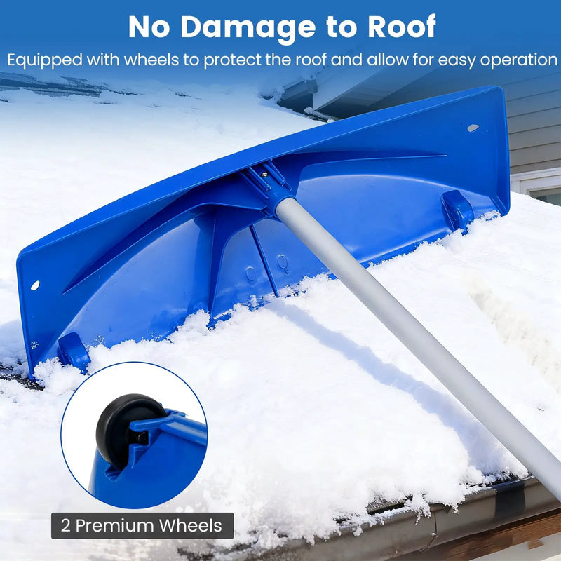 Snow Roof Rake with 24 Inch Wide Blade and Wheels by DirectDeals