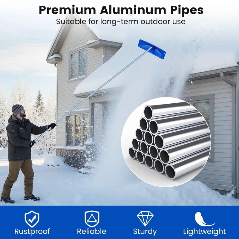 Snow Roof Rake with 24 Inch Wide Blade and Wheels by DirectDeals