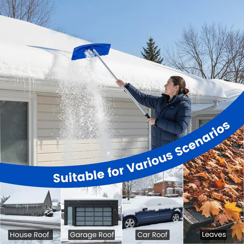 Snow Roof Rake with 24 Inch Wide Blade and Wheels by DirectDeals