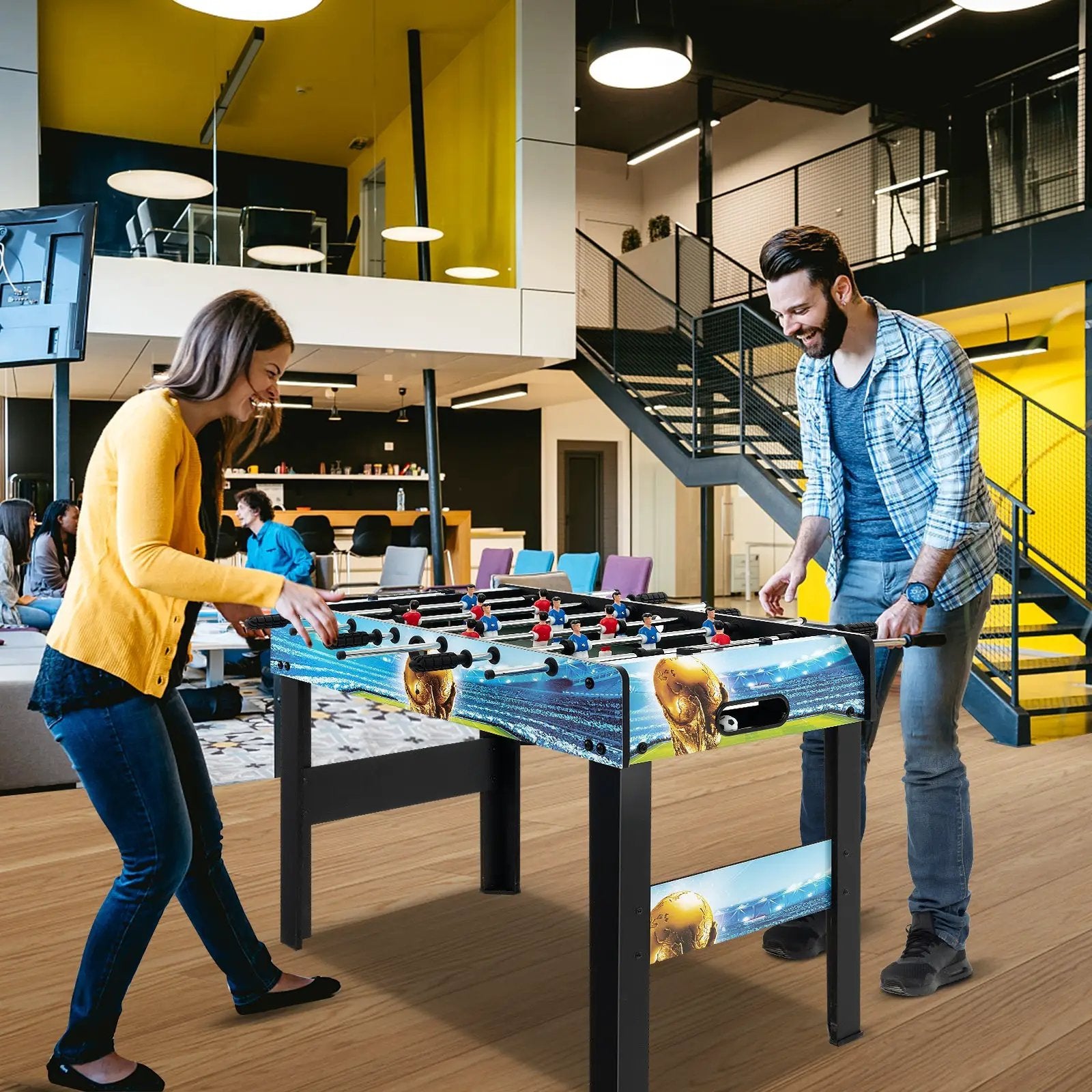 37 Inch Mini Foosball Table with Score Keeper and Removable Legs by DirectDeals