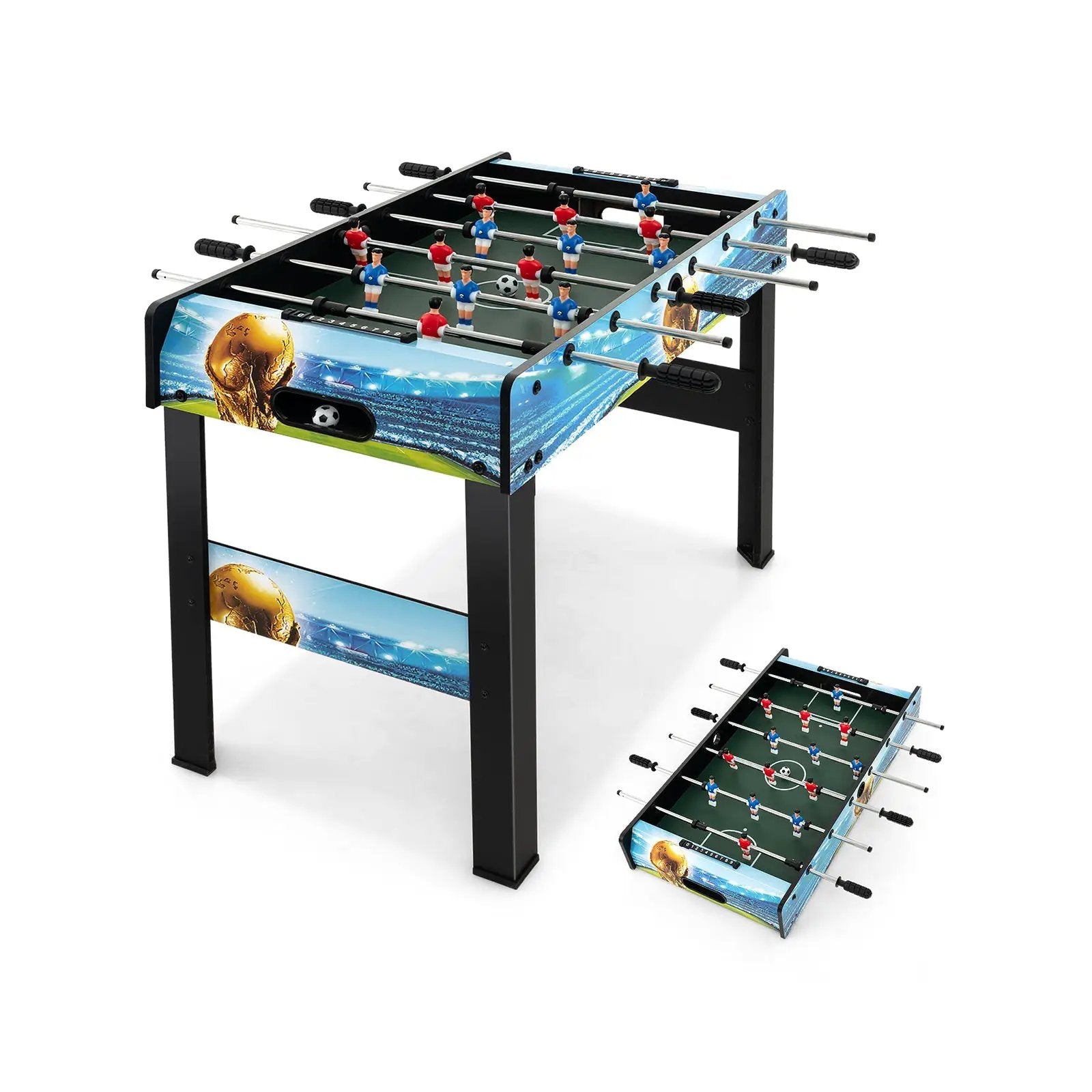 37 Inch Mini Foosball Table with Score Keeper and Removable Legs by DirectDeals