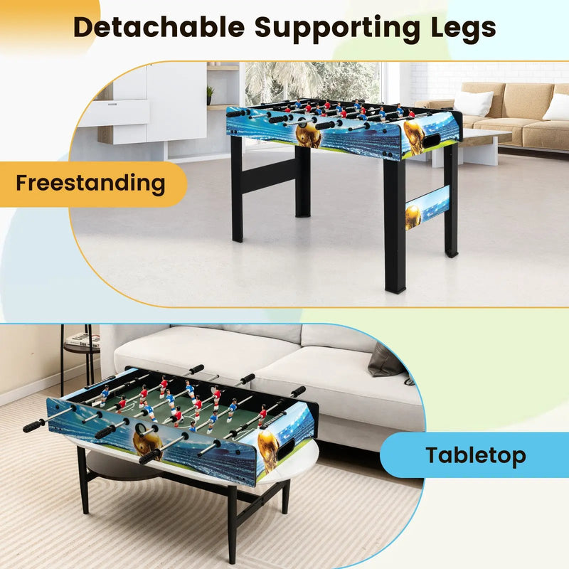 37 Inch Mini Foosball Table with Score Keeper and Removable Legs by DirectDeals