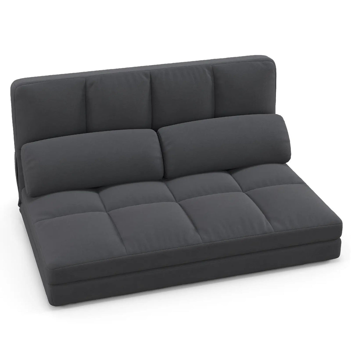 Floor Sofa Bed with 6 Positions Adjustable Backrest Skin-friendly Velvet Cover by DirectDeals