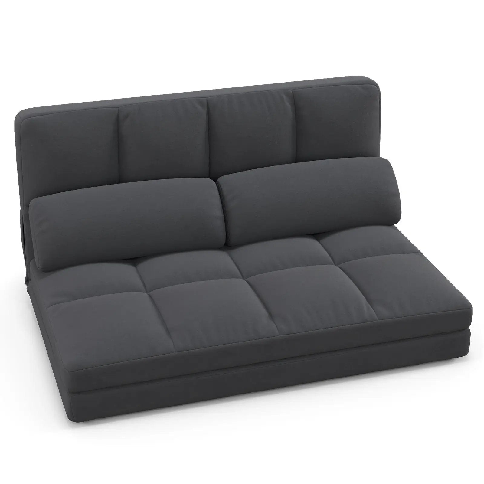 Floor Sofa Bed with 6 Positions Adjustable Backrest Skin-friendly Velvet Cover by DirectDeals